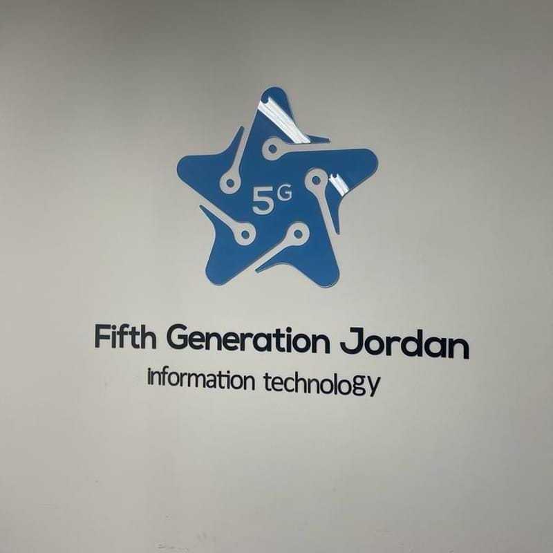 3D acrylic wall-mounted logo sign for Fifth Generation Jordan Information Technology